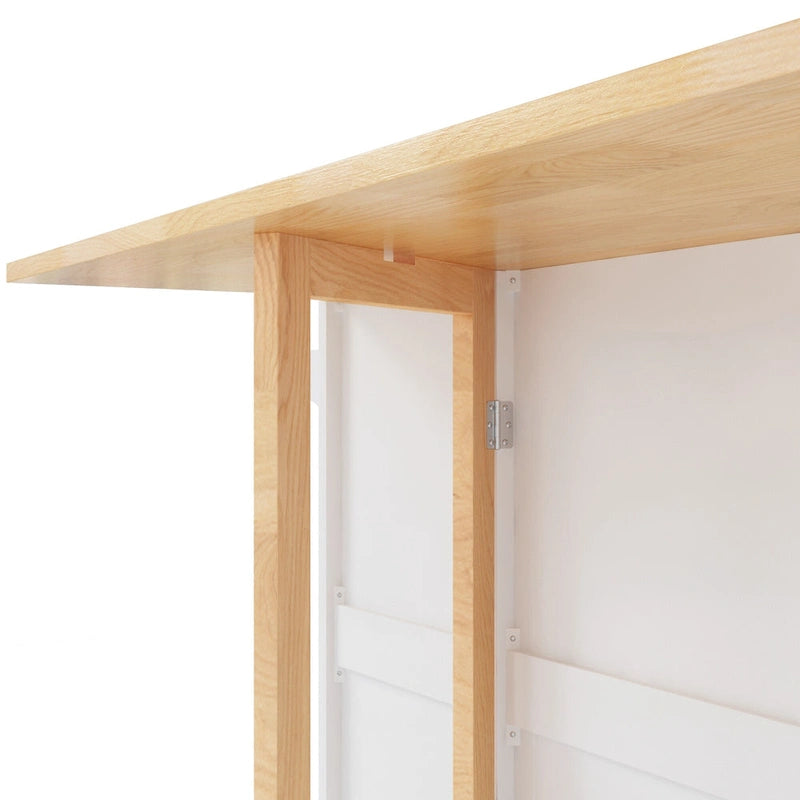 Dessert de cuisine roulant avec plateau en bois d'hévéa, tiroirs, armoire, étagère à épices, blanc