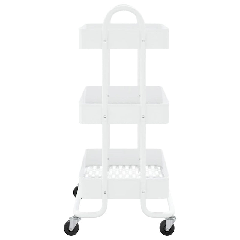 Chariot de rangement roulant à 3 niveaux en acier avec roues, Noir / Blanc / Anthracite
