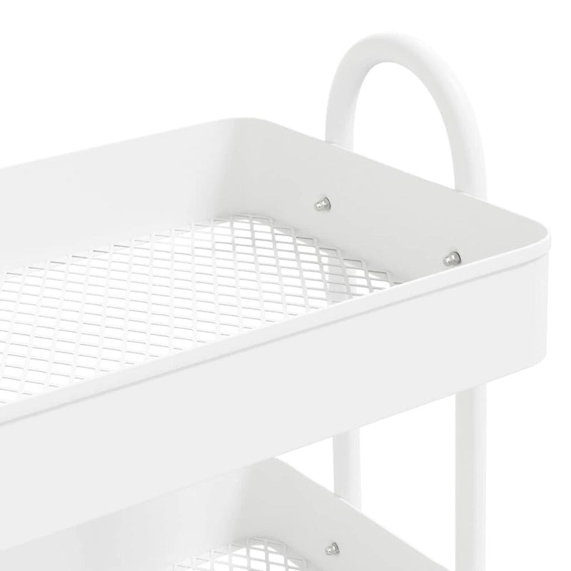 Chariot de rangement roulant à 3 niveaux en acier avec roues, Noir / Blanc / Anthracite
