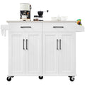 Yaheetech Large Kitchen Island Cart with Stainless steel tabletop